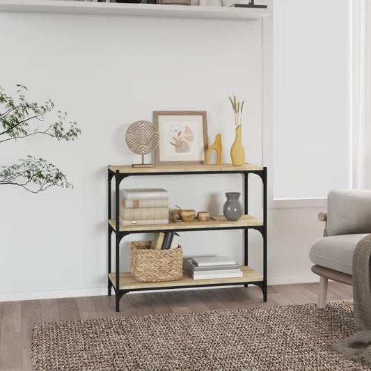 Kirjahylly Sonoma-tammi 80x33x70,5 cm tekninen puu ja teräs - Sisustajankoti.fi