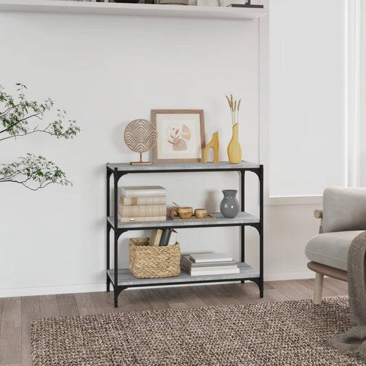 Kirjahylly harmaa Sonoma 80x33x70,5 cm tekninen puu ja teräs - Sisustajankoti.fi