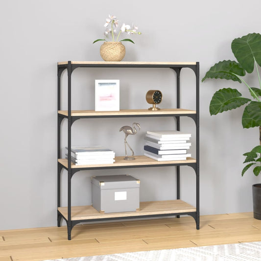 TV-taso Sonoma-tammi 80x33x100 cm tekninen puu ja teräs - Sisustajankoti.fi