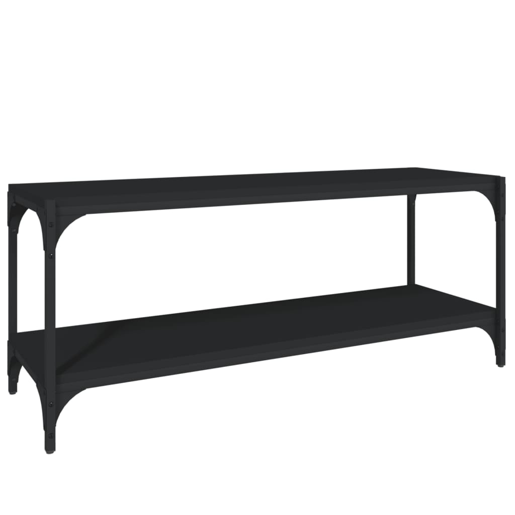 TV-taso musta 100x33x41 cm tekninen puu ja teräs - Sisustajankoti.fi