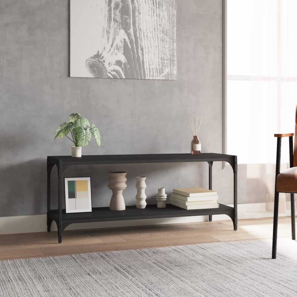 TV-taso musta 100x33x41 cm tekninen puu ja teräs - Sisustajankoti.fi