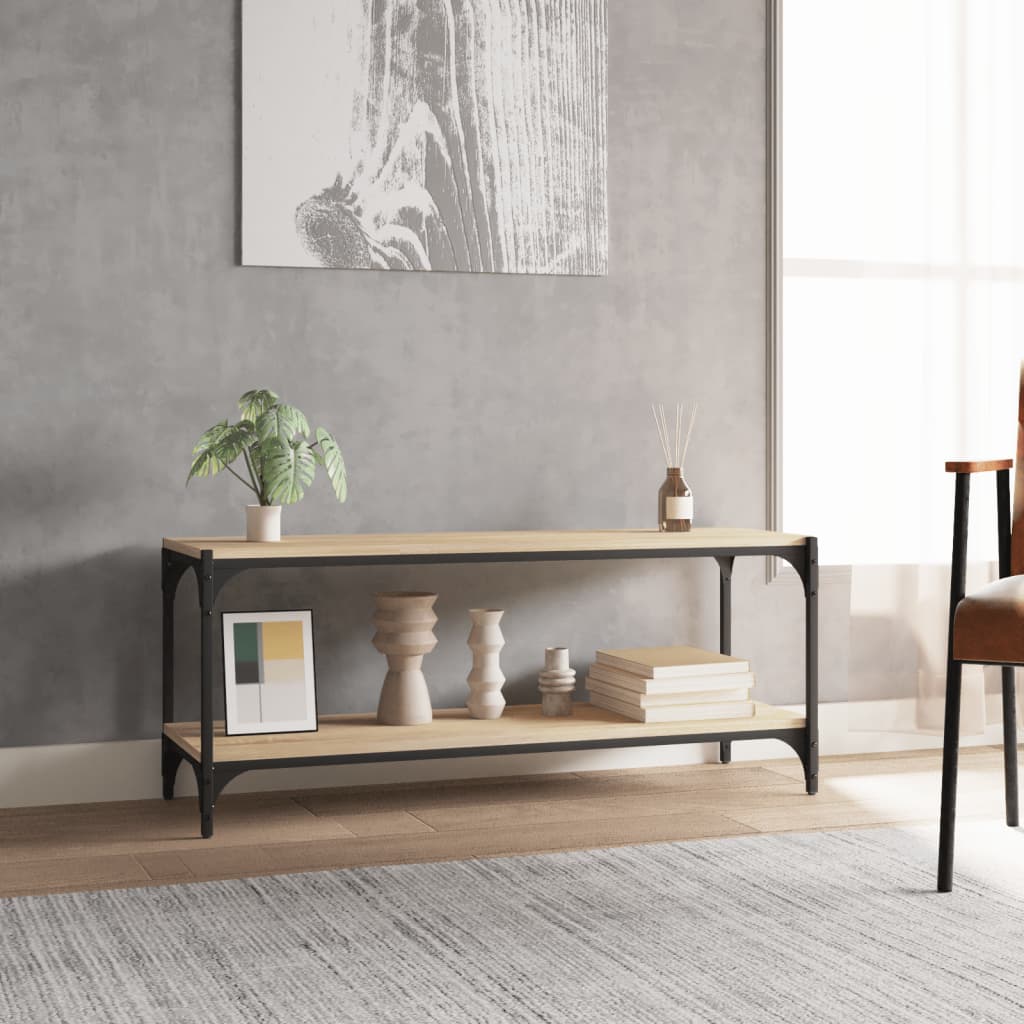 TV-taso Sonoma-tammi 100x33x41 cm tekninen puu ja teräs - Sisustajankoti.fi