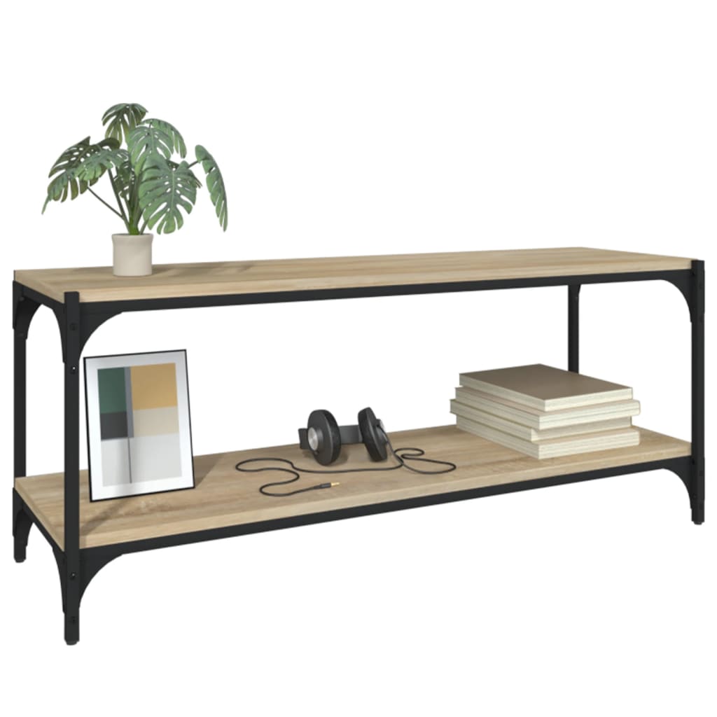 TV-taso Sonoma-tammi 100x33x41 cm tekninen puu ja teräs - Sisustajankoti.fi
