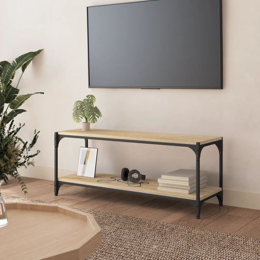 TV-taso Sonoma-tammi 100x33x41 cm tekninen puu ja teräs - Sisustajankoti.fi