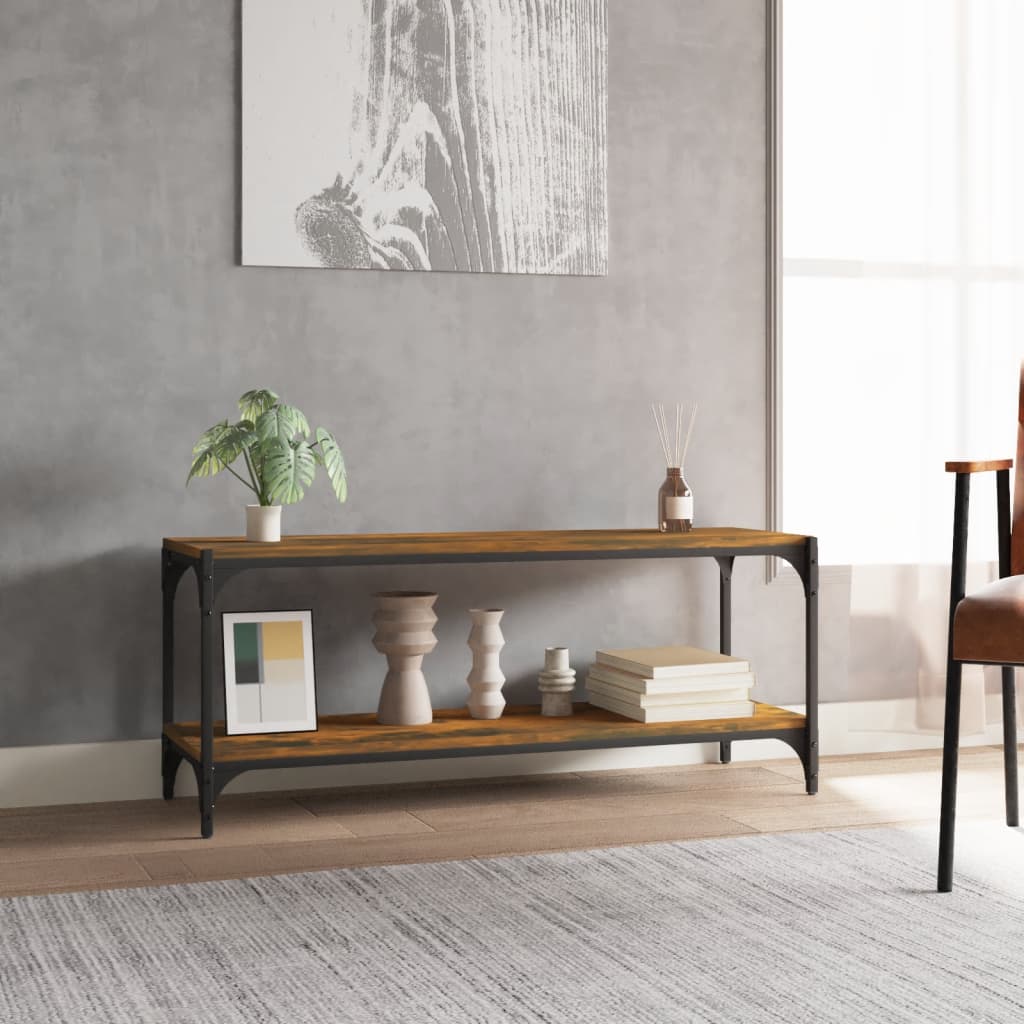 TV-taso savutammi 100x33x41 cm tekninen puu ja teräs - Sisustajankoti.fi