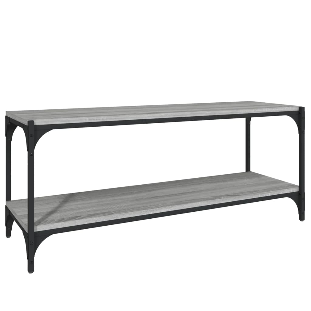 TV-taso harmaa Sonoma 100x33x41 cm tekninen puu ja teräs - Sisustajankoti.fi