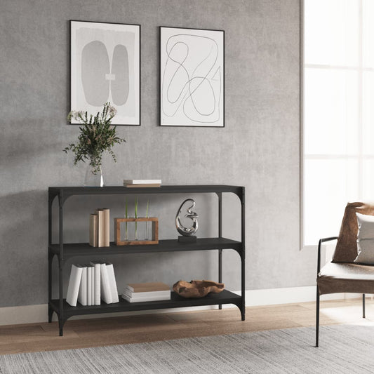 Kirjahylly musta 100x33x70,5 cm tekninen puu ja teräs - Sisustajankoti.fi