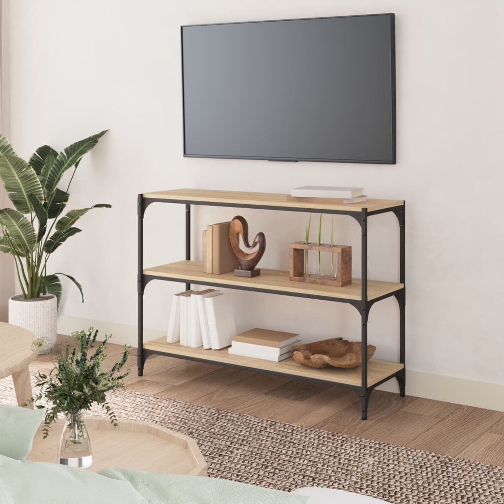 Kirjahylly Sonoma-tammi 100x33x70,5 cm tekninen puu ja teräs - Sisustajankoti.fi