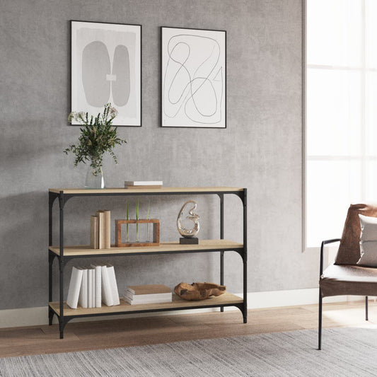 Kirjahylly Sonoma-tammi 100x33x70,5 cm tekninen puu ja teräs - Sisustajankoti.fi