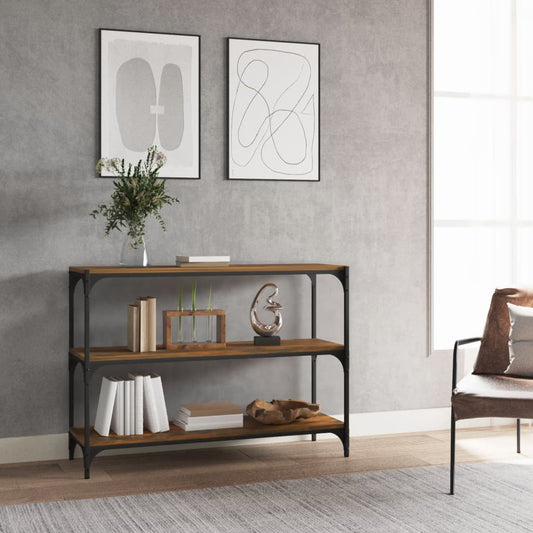 Kirjahylly savutammi 100x33x70,5 cm tekninen puu ja teräs - Sisustajankoti.fi