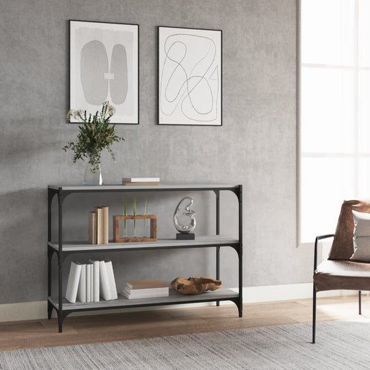 Kirjahylly harmaa Sonoma 100x33x70,5 cm tekninen puu ja teräs - Sisustajankoti.fi