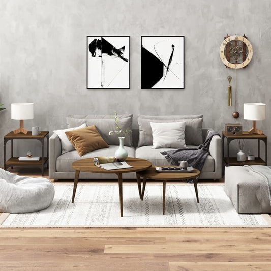 Sivupöydät 2kpl ruskea tammi 40x40x40 cm tekninen puu - Sisustajankoti.fi