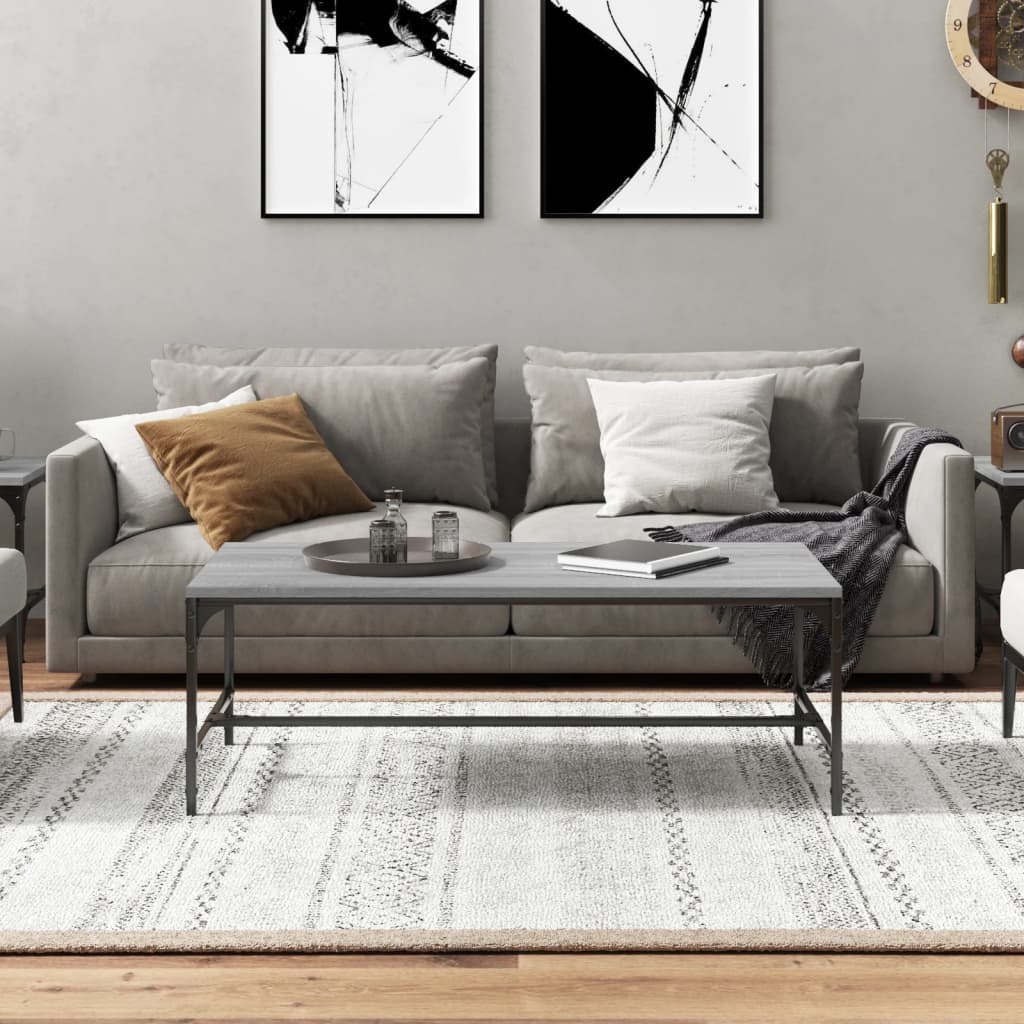 Sohvapöytä harmaa Sonoma 100x50x35 cm tekninen puu - Sisustajankoti.fi