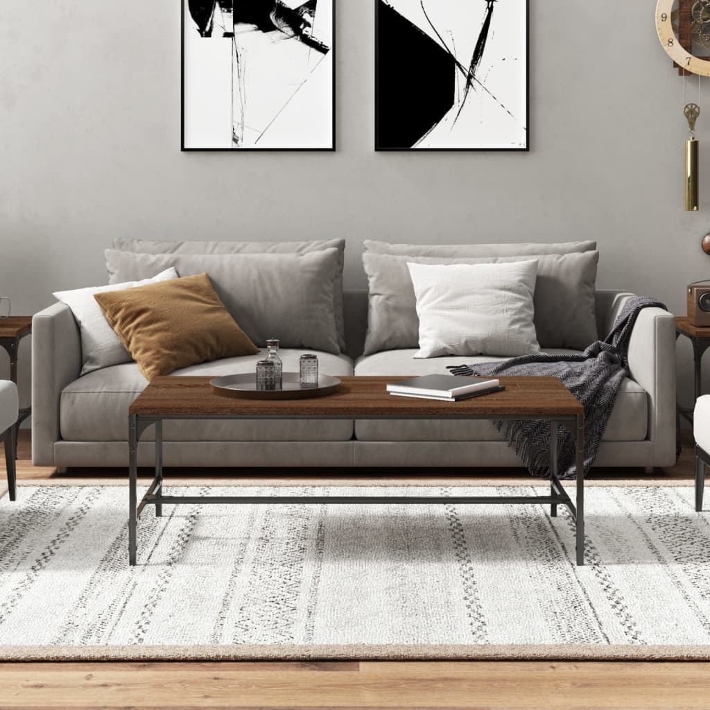 Sohvapöytä ruskea tammi 80x50x35 cm tekninen puu - Sisustajankoti.fi