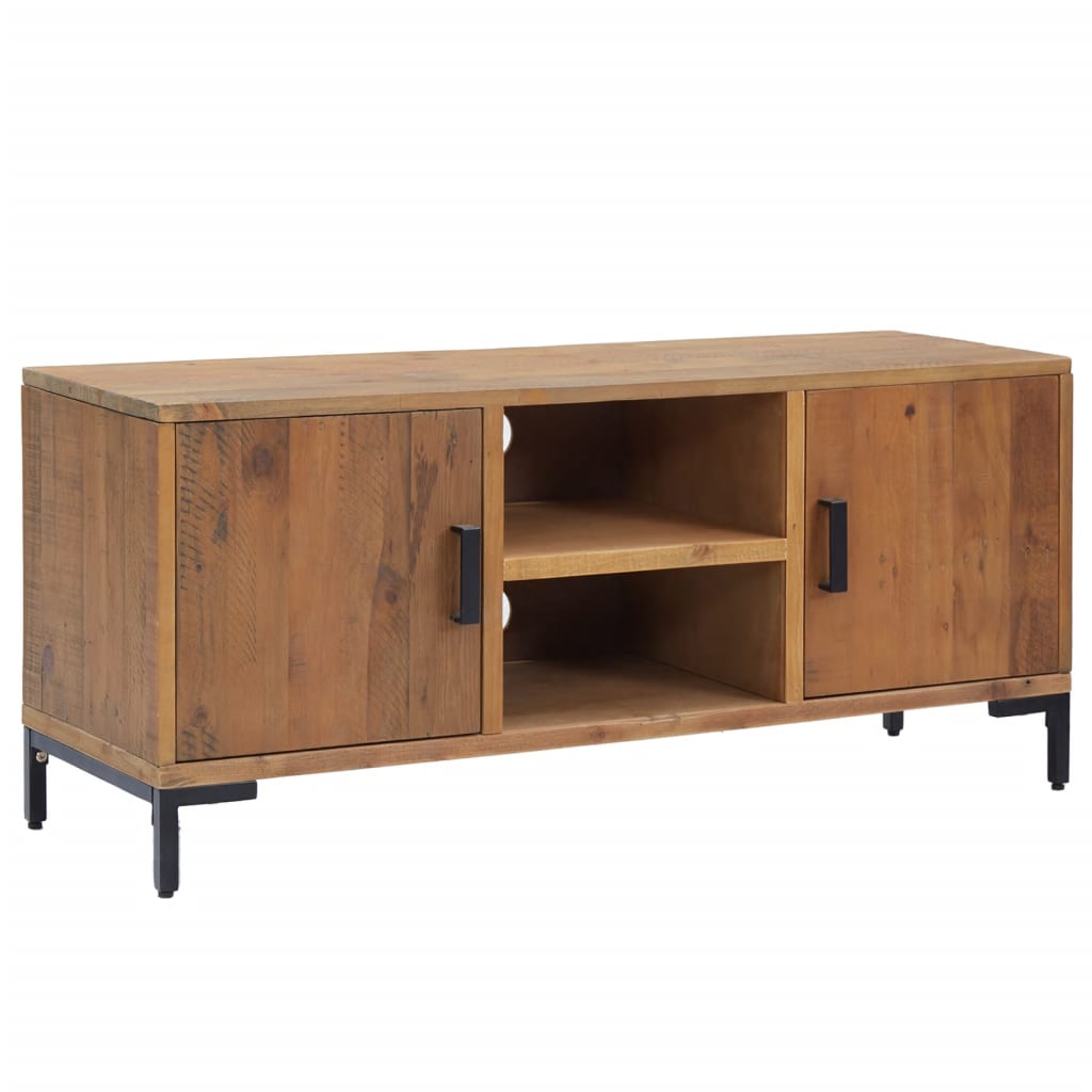 TV-taso ruskea 110x35x48 cm täysi mänty - Sisustajankoti.fi