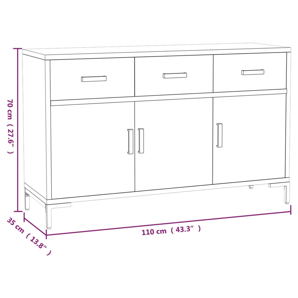 Senkki ruskea 110x35x70 cm täysi mänty - Sisustajankoti.fi