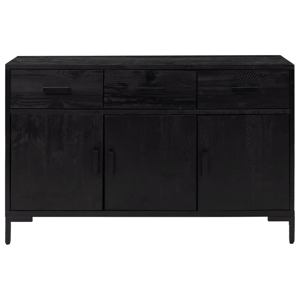 Senkki musta 110x35x70 cm täysi mänty - Sisustajankoti.fi