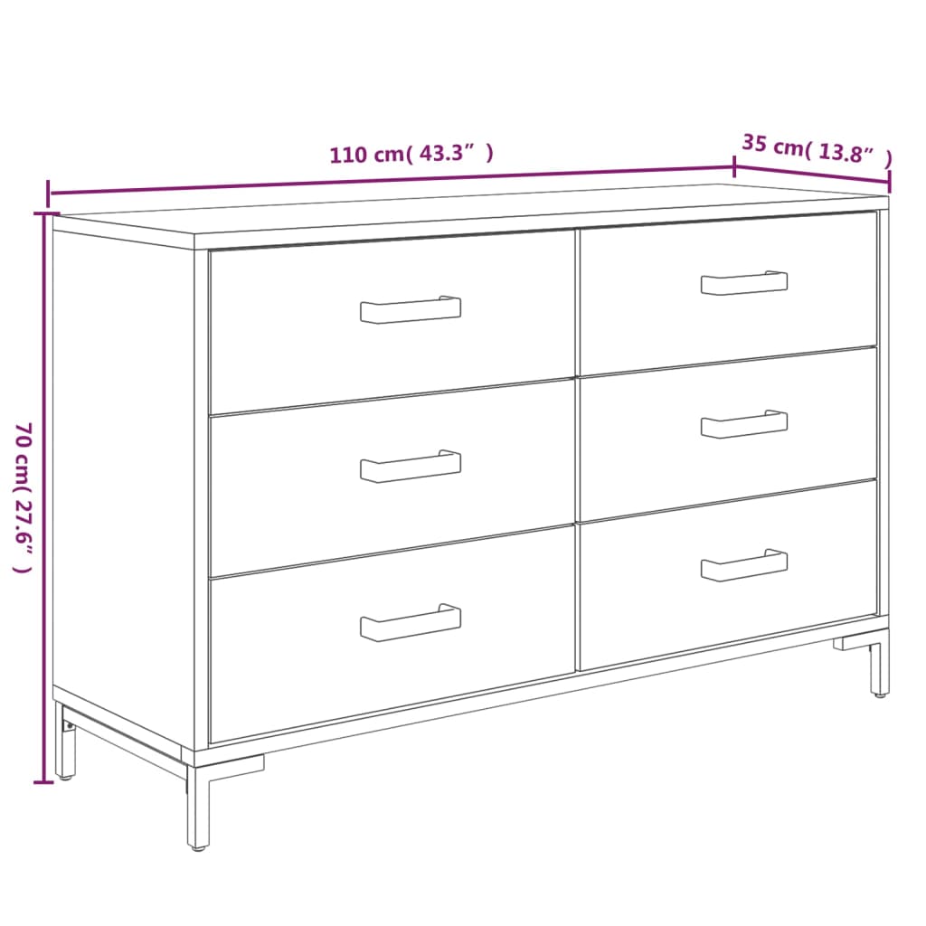 Senkki ruskea 110x35x70 cm täysi mänty - Sisustajankoti.fi