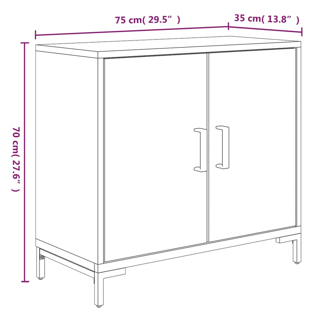 Senkki ruskea 75x35x70 cm täysi mänty - Sisustajankoti.fi