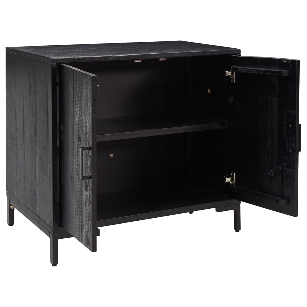 Senkki musta 75x35x70 cm täysi mänty - Sisustajankoti.fi
