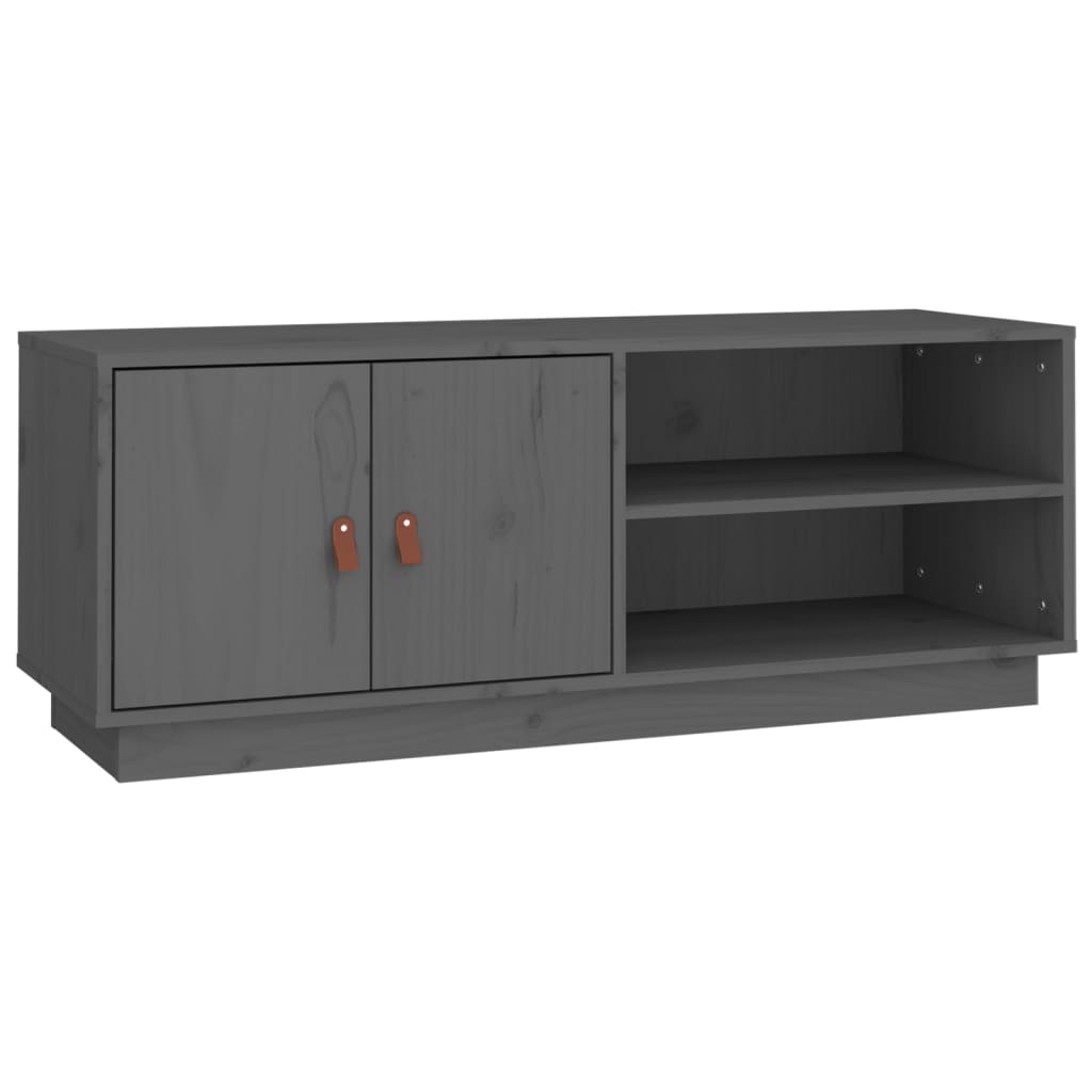 TV-taso harmaa 105x34x40 cm täysi mänty - Sisustajankoti.fi