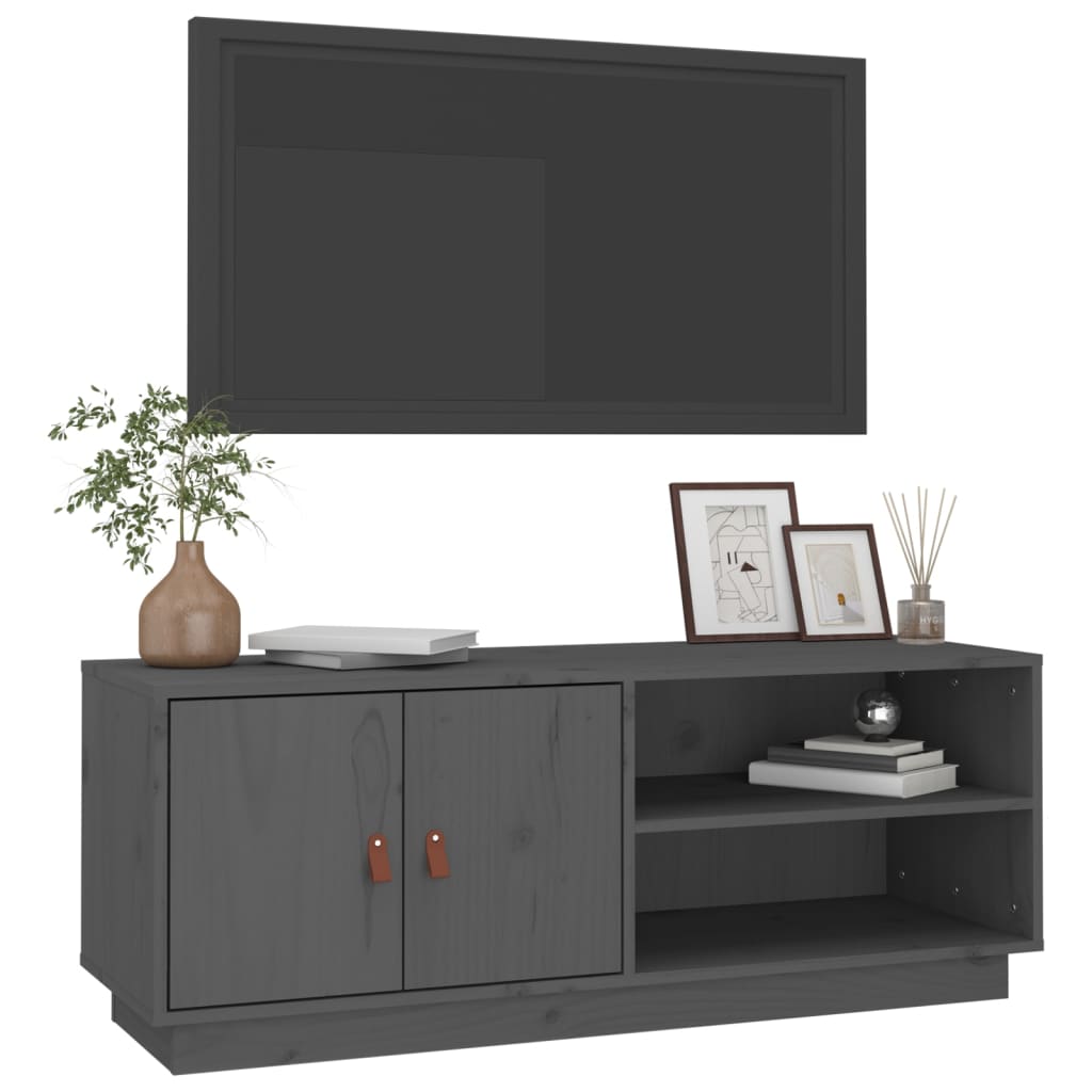 TV-taso harmaa 105x34x40 cm täysi mänty - Sisustajankoti.fi
