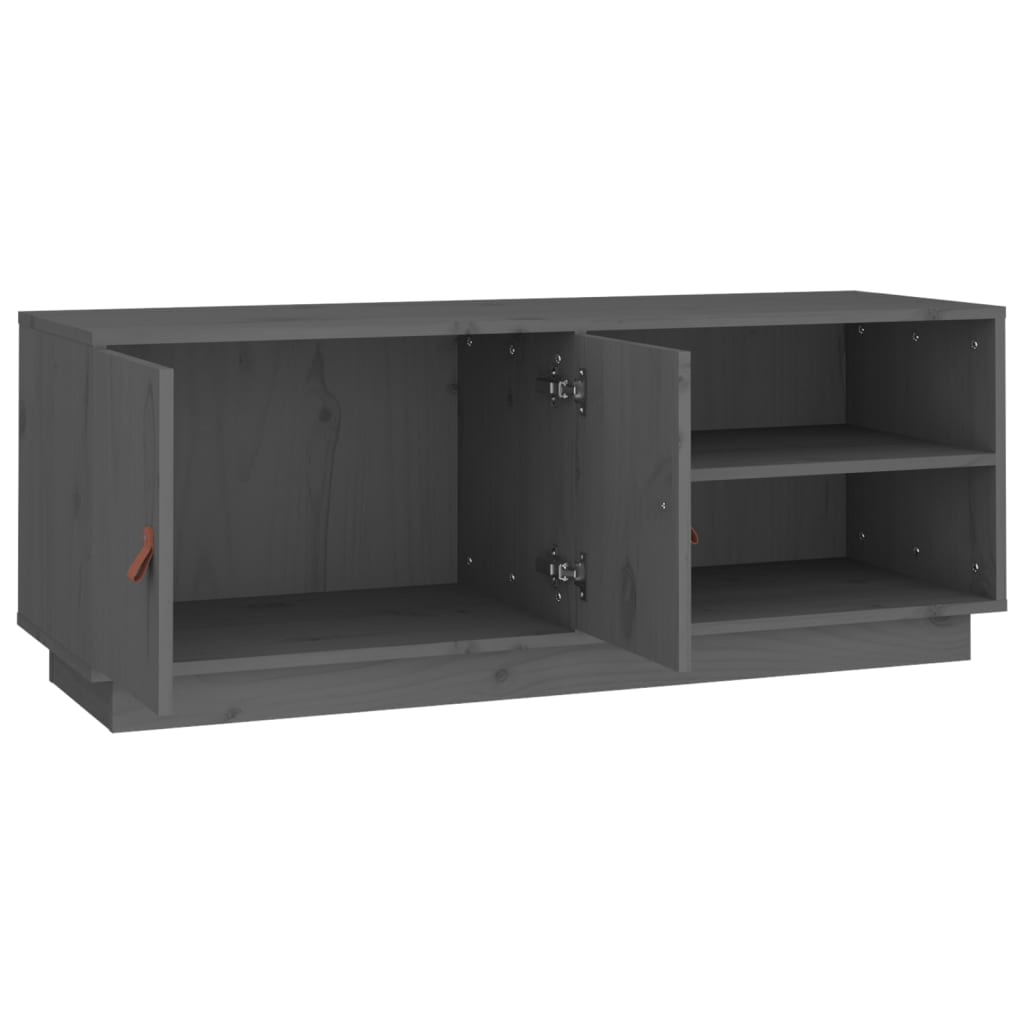 TV-taso harmaa 105x34x40 cm täysi mänty - Sisustajankoti.fi