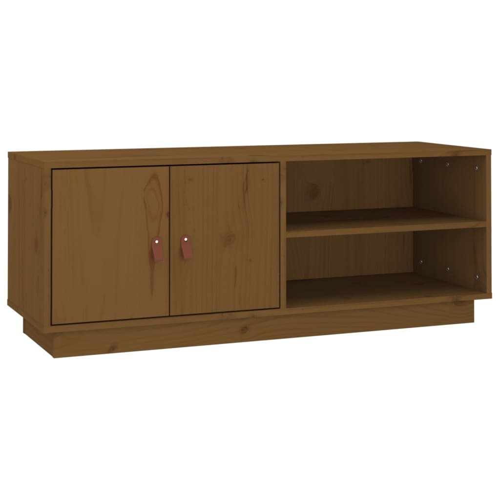 TV-taso hunajanruskea 105x34x40 cm täysi mänty - Sisustajankoti.fi