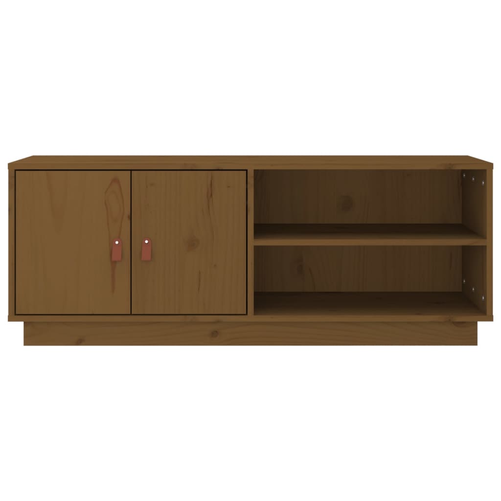 TV-taso hunajanruskea 105x34x40 cm täysi mänty - Sisustajankoti.fi