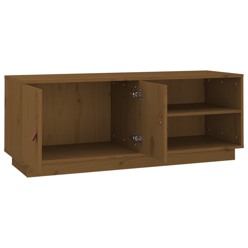 TV-taso hunajanruskea 105x34x40 cm täysi mänty - Sisustajankoti.fi