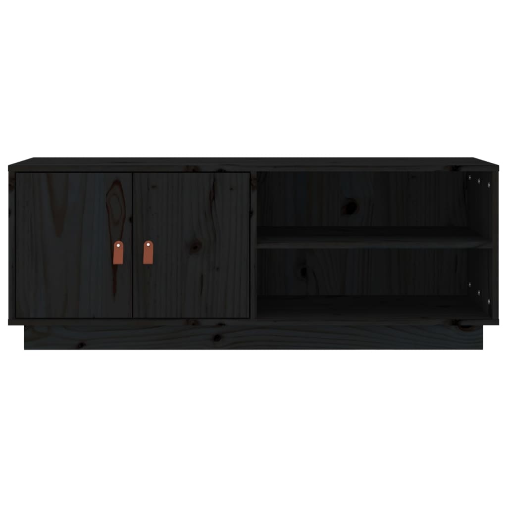 TV-taso musta 105x34x40 cm täysi mänty - Sisustajankoti.fi