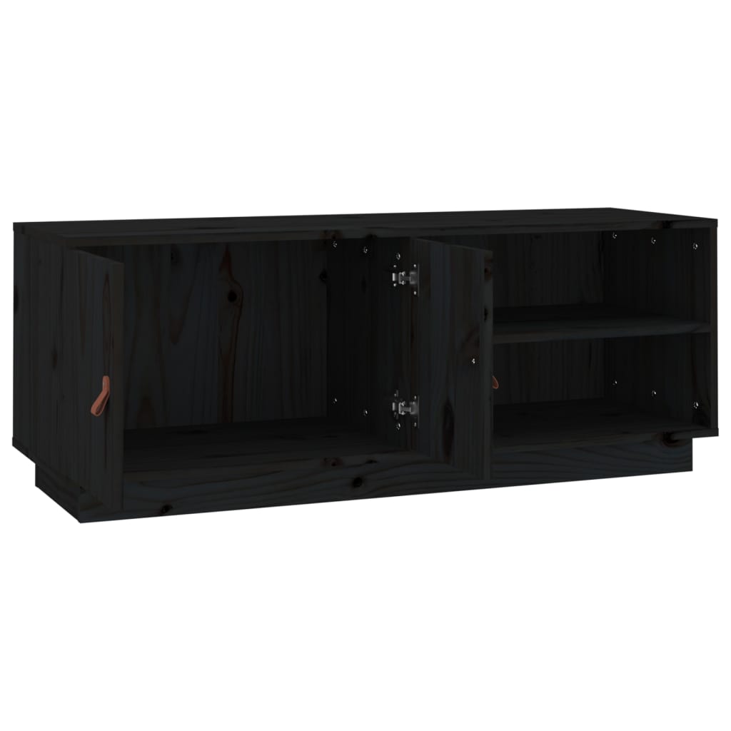 TV-taso musta 105x34x40 cm täysi mänty - Sisustajankoti.fi