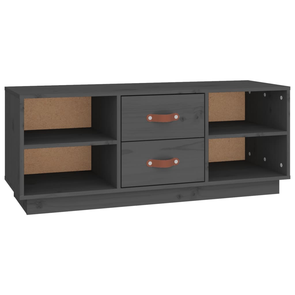 TV-taso harmaa 100x34x40 cm täysi mänty - Sisustajankoti.fi