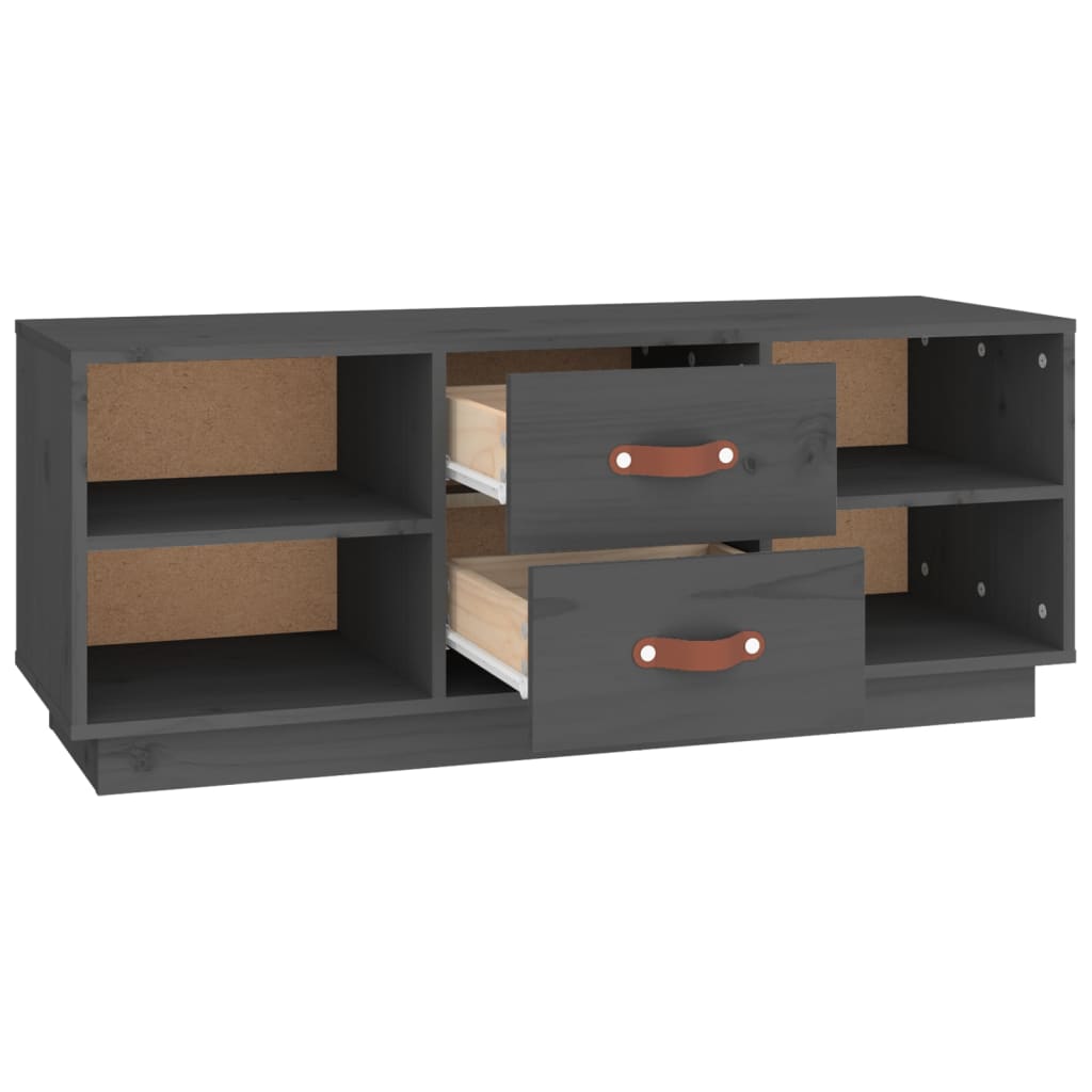 TV-taso harmaa 100x34x40 cm täysi mänty - Sisustajankoti.fi