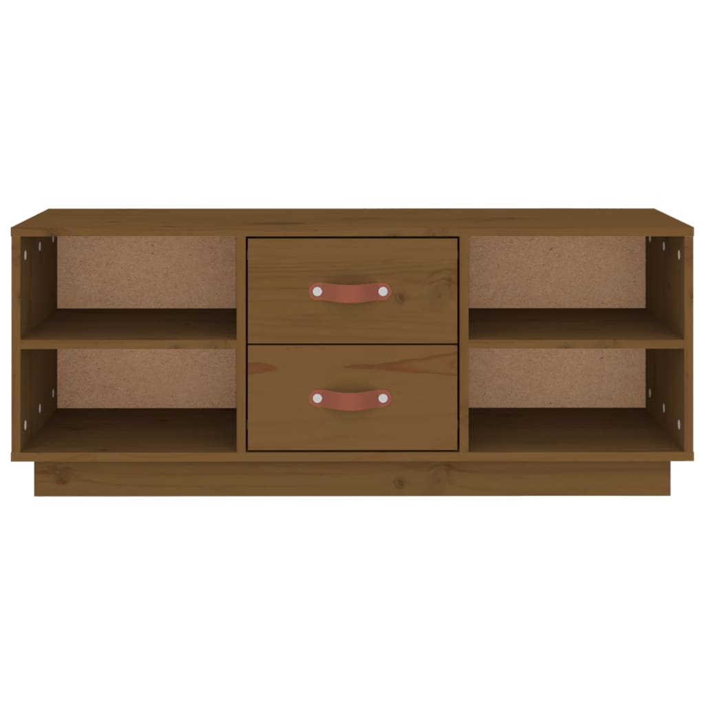 TV-taso hunajanruskea 100x34x40 cm täysi mänty - Sisustajankoti.fi