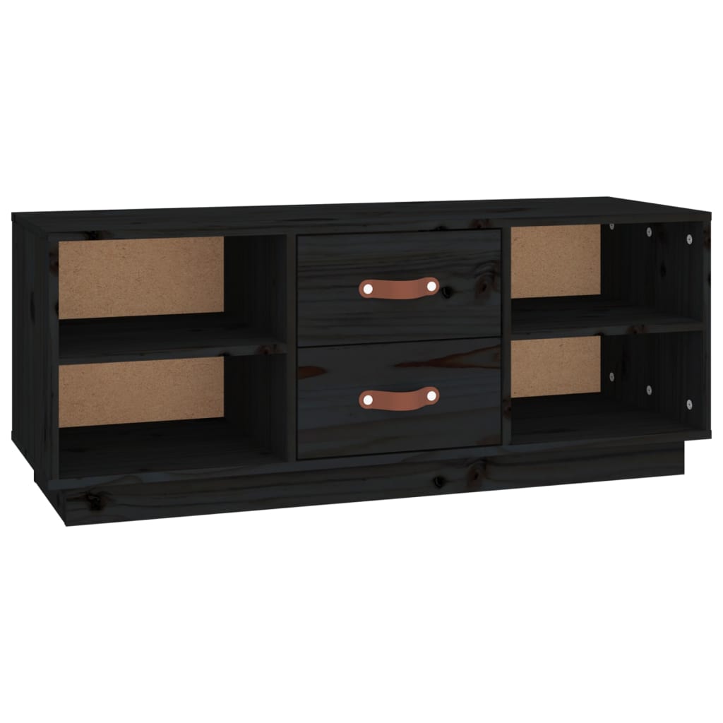 TV-taso musta 100x34x40 cm täysi mänty - Sisustajankoti.fi