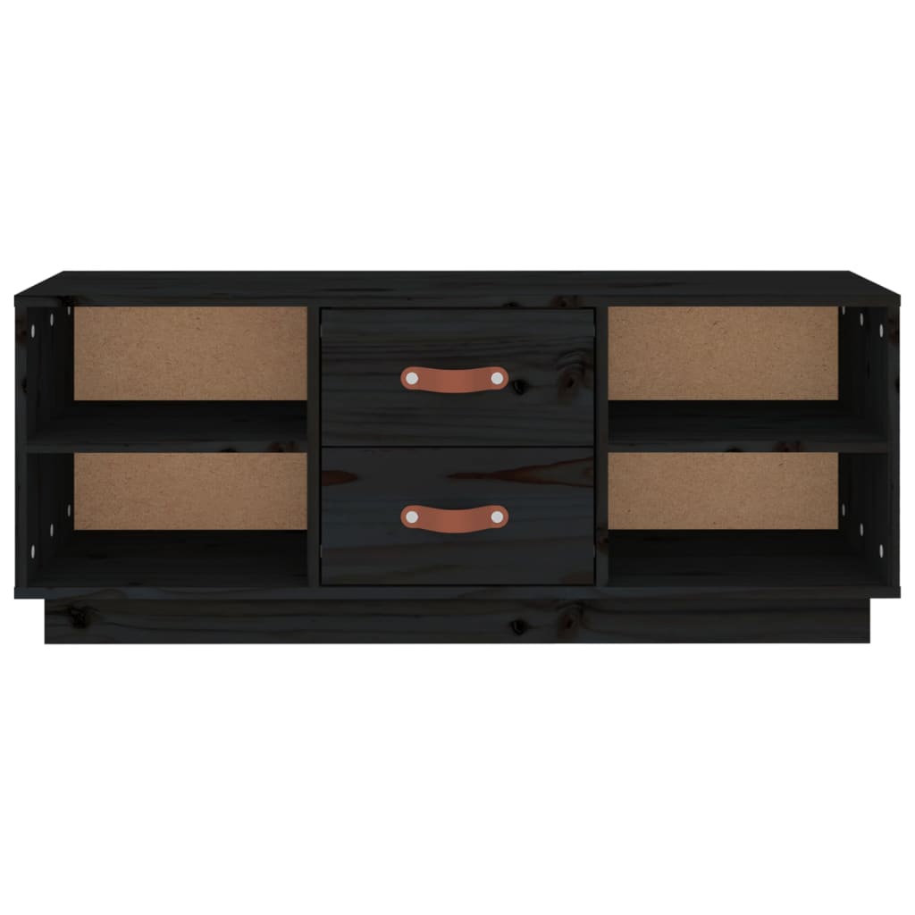 TV-taso musta 100x34x40 cm täysi mänty - Sisustajankoti.fi