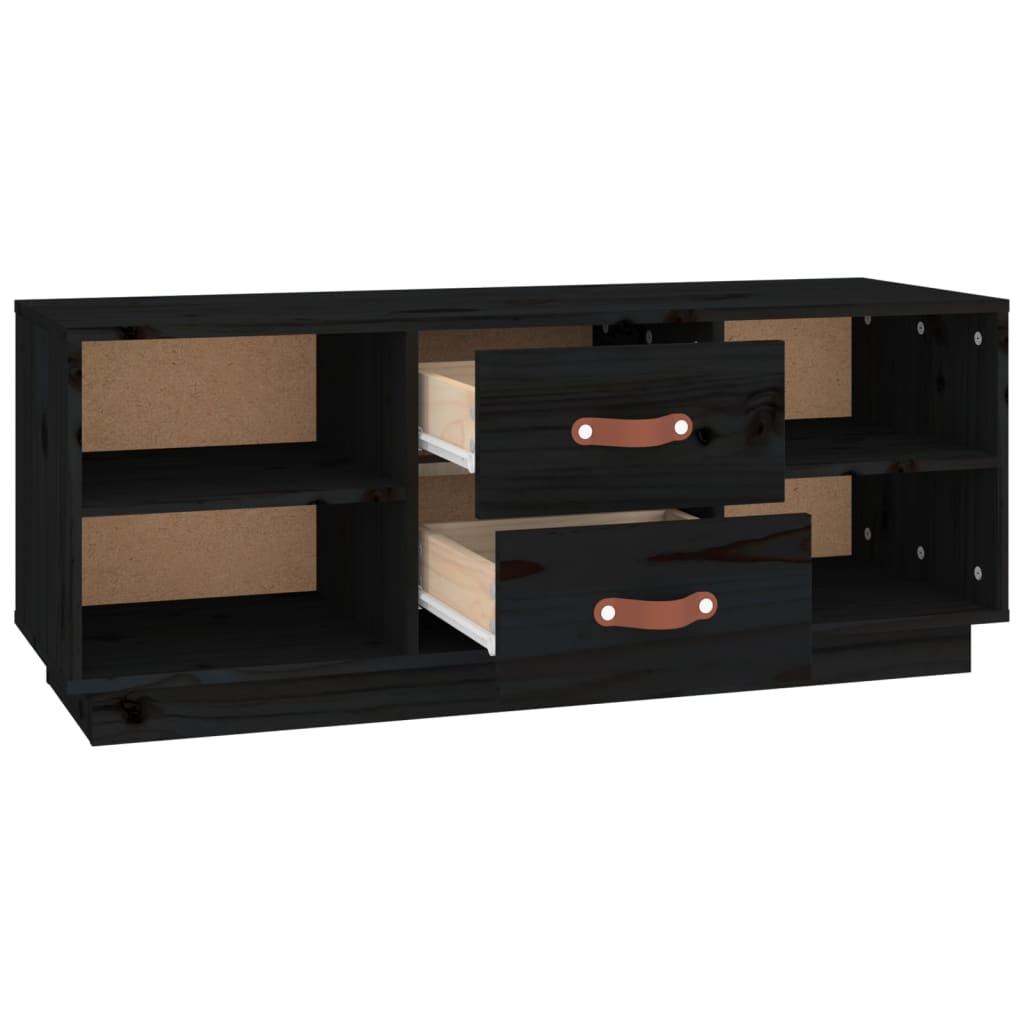 TV-taso musta 100x34x40 cm täysi mänty - Sisustajankoti.fi