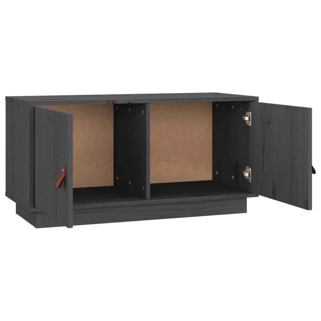 TV-taso harmaa 80x34x40 cm täysi mänty - Sisustajankoti.fi
