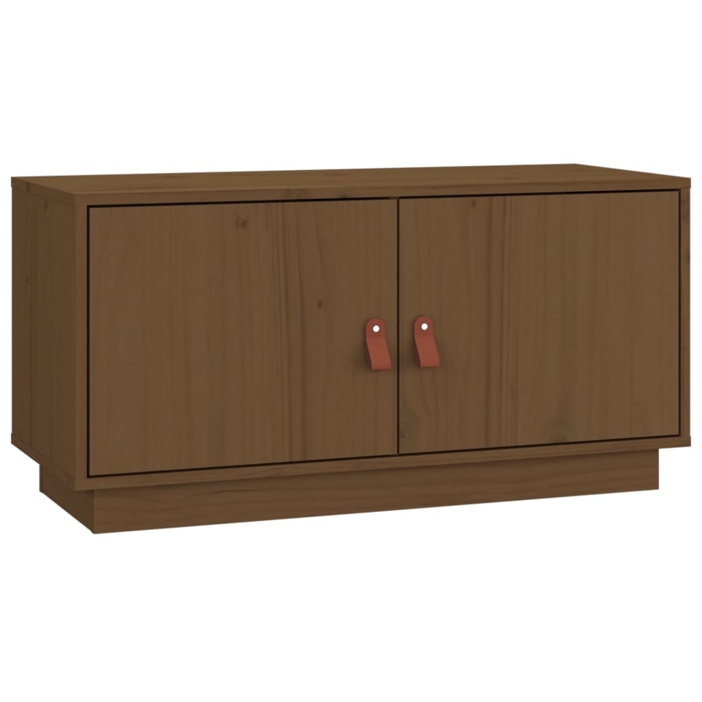 TV-taso hunajanruskea 80x34x40 cm täysi mänty - Sisustajankoti.fi