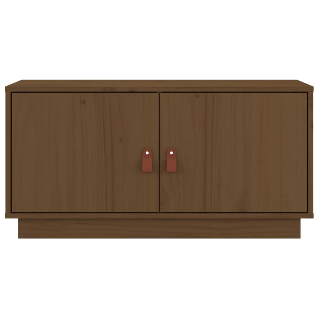 TV-taso hunajanruskea 80x34x40 cm täysi mänty - Sisustajankoti.fi