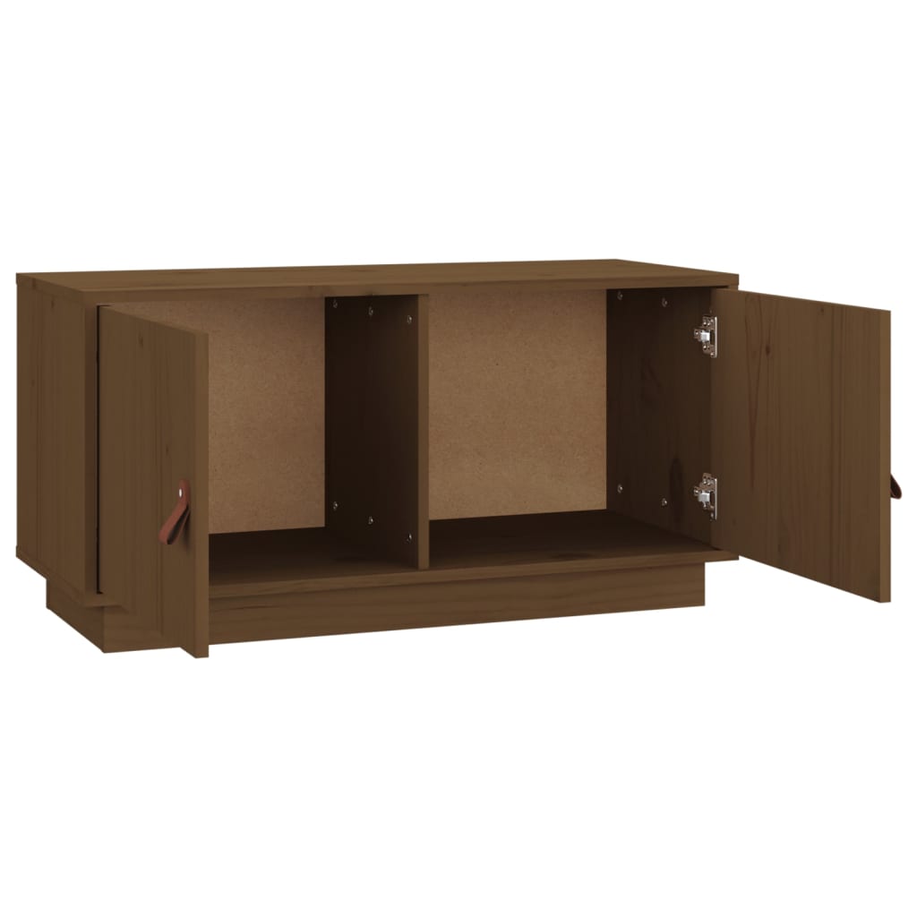 TV-taso hunajanruskea 80x34x40 cm täysi mänty - Sisustajankoti.fi