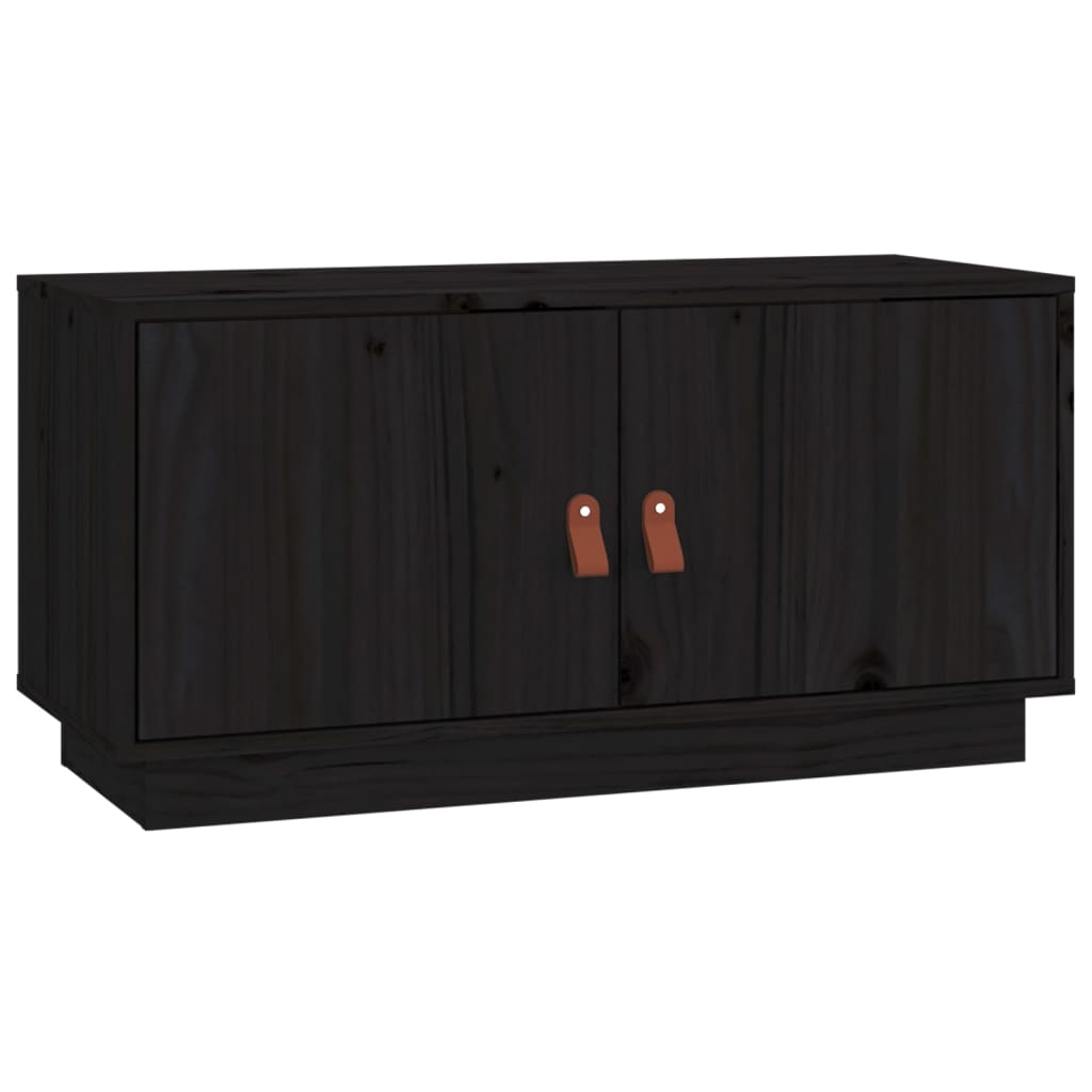 TV-taso musta 80x34x40 cm täysi mänty - Sisustajankoti.fi