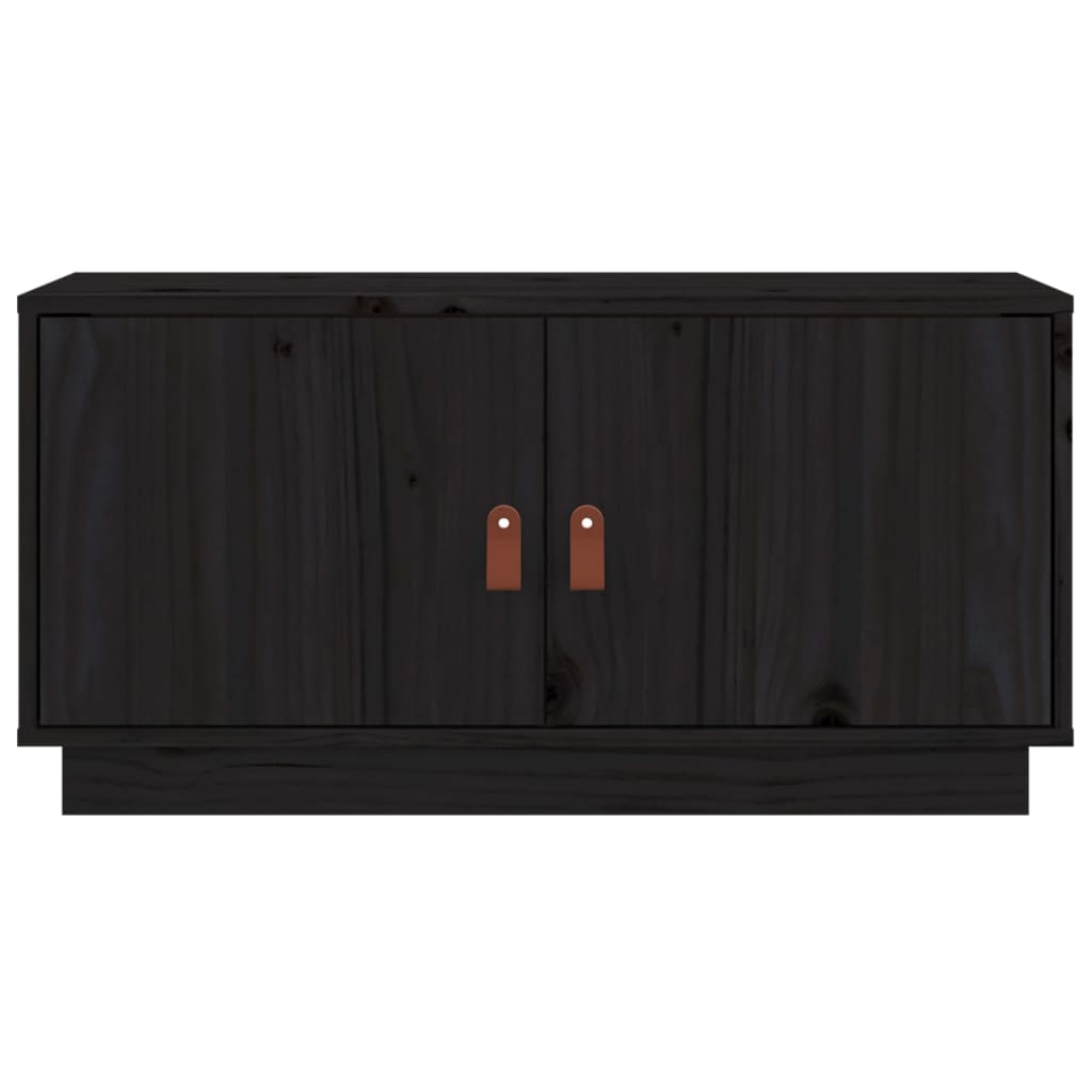 TV-taso musta 80x34x40 cm täysi mänty - Sisustajankoti.fi