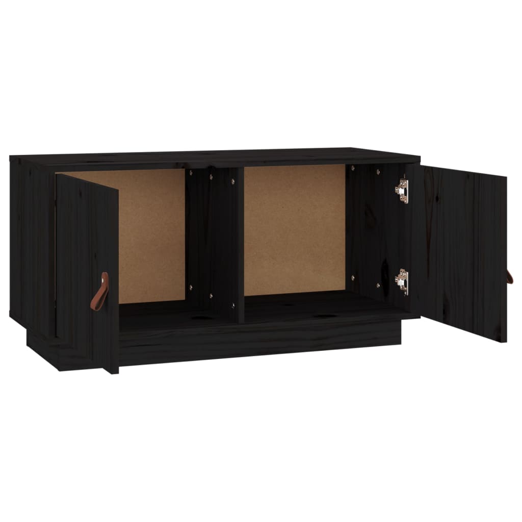 TV-taso musta 80x34x40 cm täysi mänty - Sisustajankoti.fi