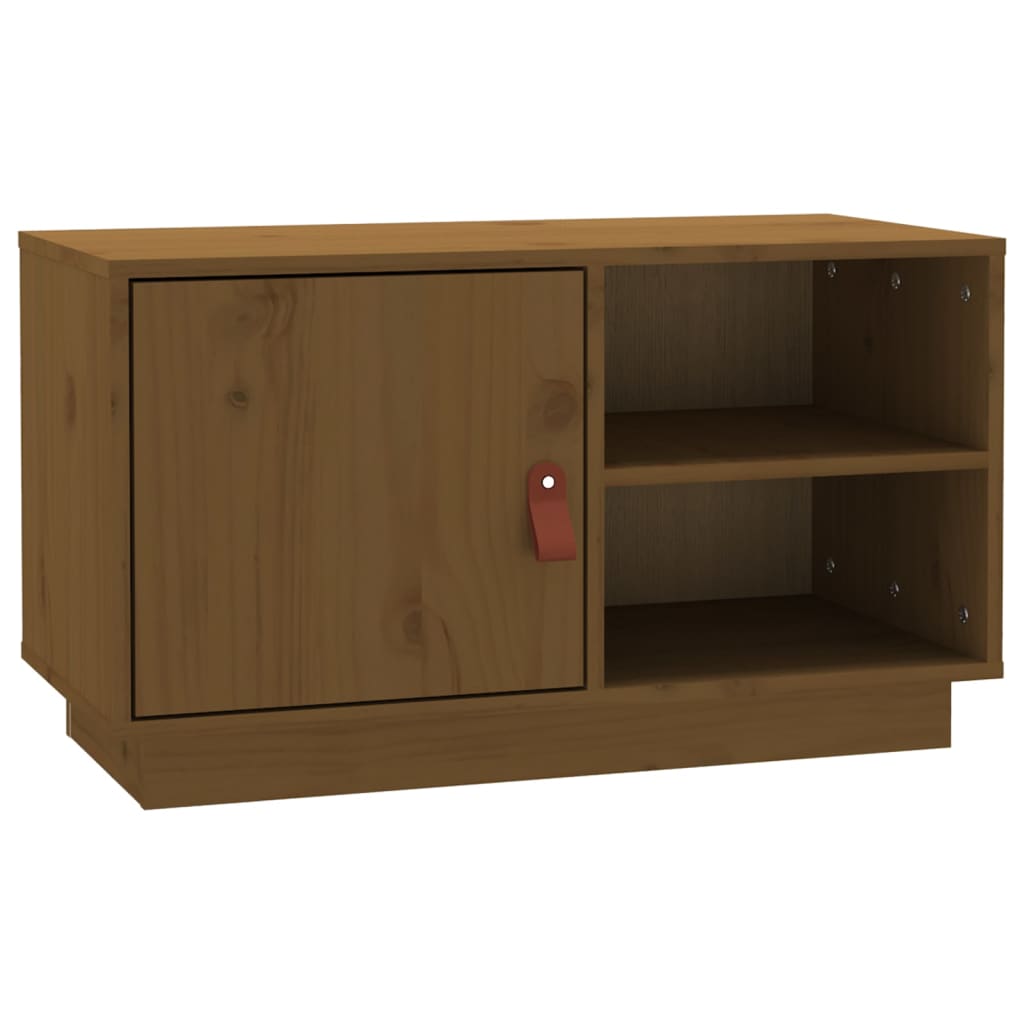 TV-taso hunajanruskea 70x34x40 cm täysi mänty - Sisustajankoti.fi