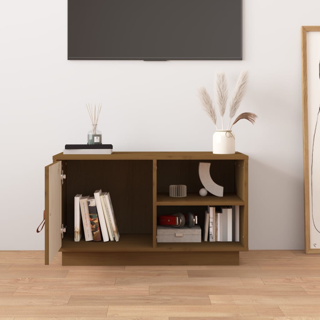 TV-taso hunajanruskea 70x34x40 cm täysi mänty - Sisustajankoti.fi