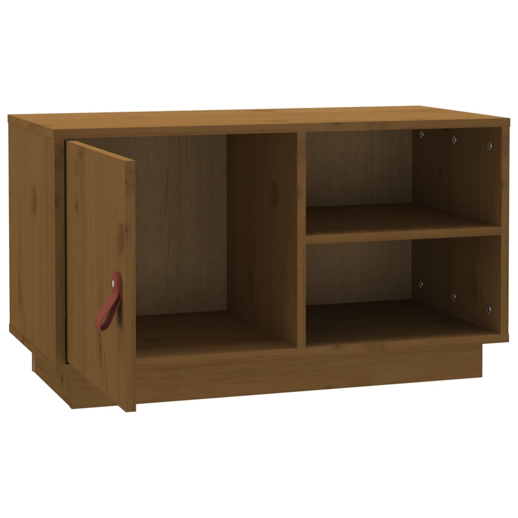 TV-taso hunajanruskea 70x34x40 cm täysi mänty - Sisustajankoti.fi