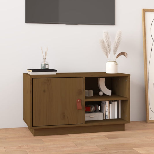 TV-taso hunajanruskea 70x34x40 cm täysi mänty - Sisustajankoti.fi