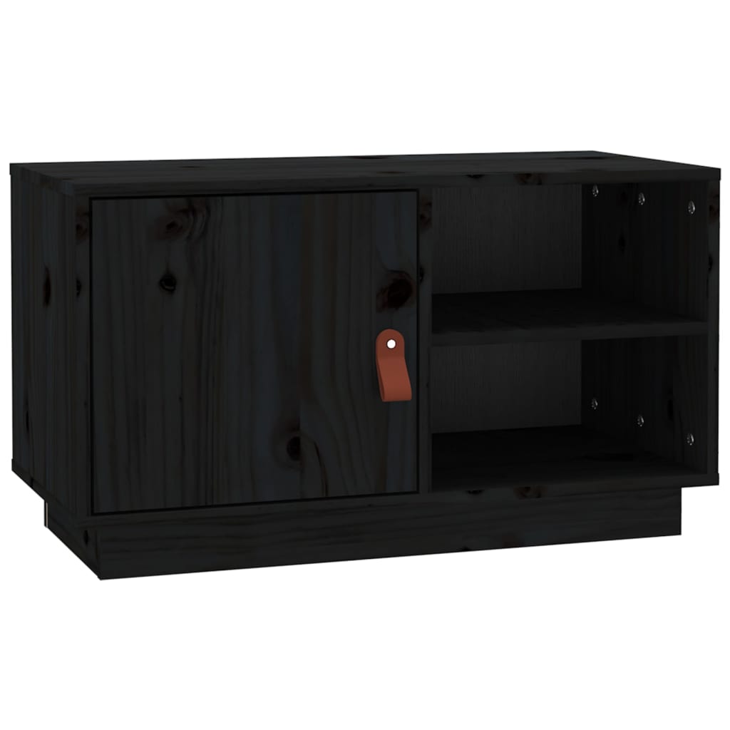 TV-taso musta 70x34x40 cm täysi mänty - Sisustajankoti.fi